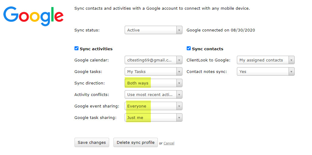Sync ClientLook CRM with Google_6
