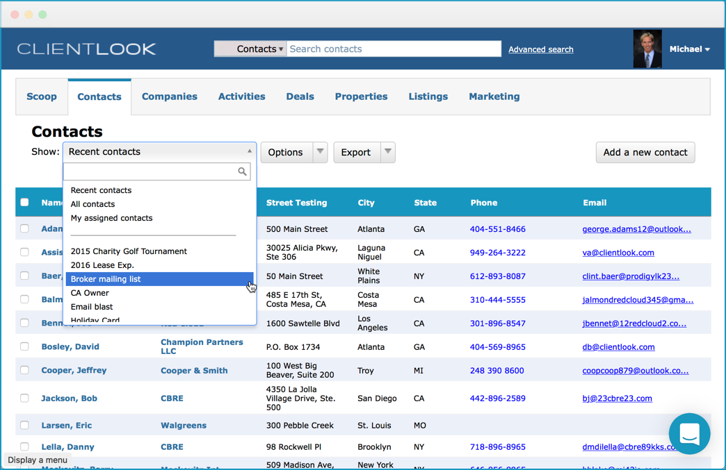 Real estate contact management software ClientLook